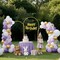 Gold Metal Semi-Circle Arch Backdrop Stand Set, 3-Piece Event Display